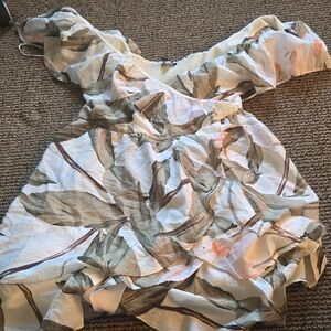 Express Tropical Floral Off-Shoulder Dress